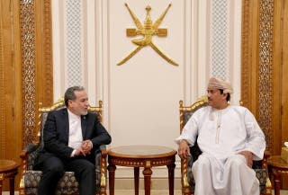 Iranian Foreign Minister Abbas Araqchi sits down with Senior Omani Diplomat, Najib Bin Yahya Al Balushi